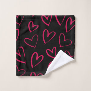 heart pattern valentine day wash cloth