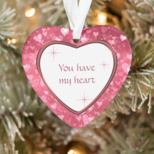 Heart Pattern Valentine You Have My Heart Ornament