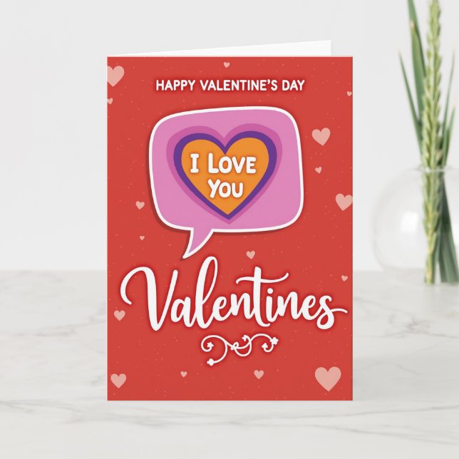 Heart Pattern Valentines Card (Front)