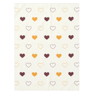 Heart Pattern with Orange & Brown Hearts Tablecloth