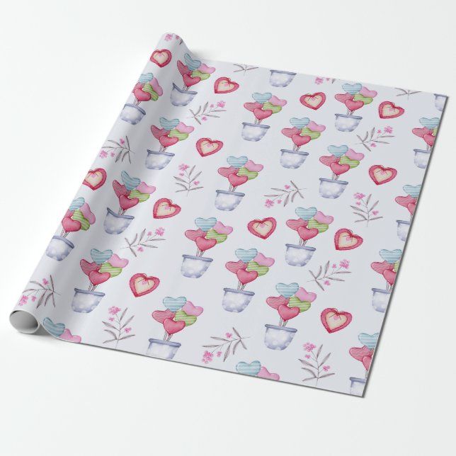 Heart Pattern Wrapping Paper (Unrolled)