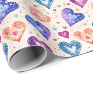 heart pattern wrapping paper