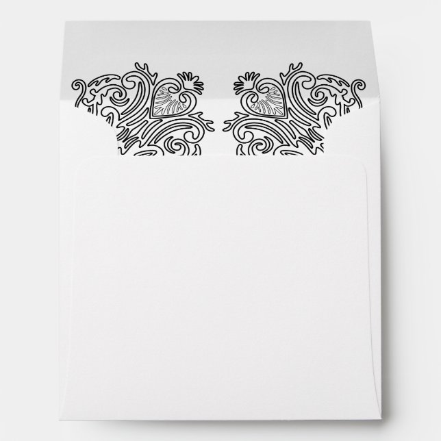 Heart patterned Inside Envelope (Back (Bottom))