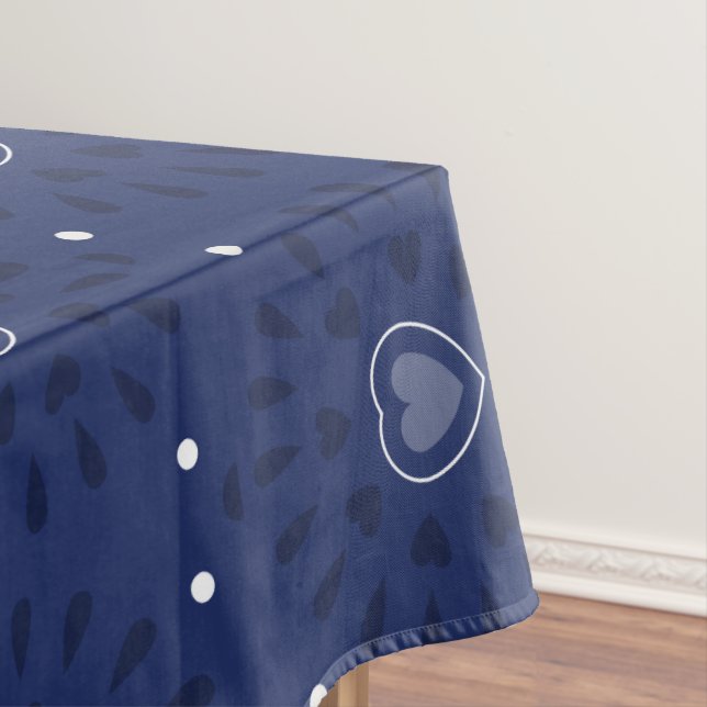 Heart Patterned Texas State Flag Tablecloth (In Situ)
