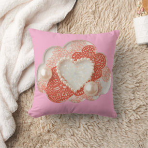 Heart patterns AI art Cushion