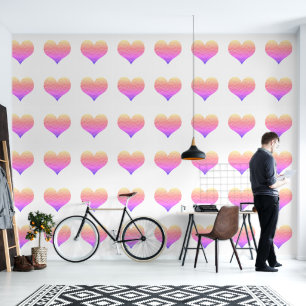 Heart Patterns Pink White Custom Colour Cute Lovel Wallpaper
