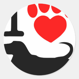 Heart paw classic round sticker