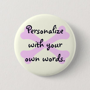 Heart Paw & Crossbones 6 Cm Round Badge