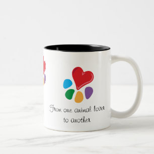 Heart-Paw_"From one animal lover" Valentine's Two-Tone Coffee Mug