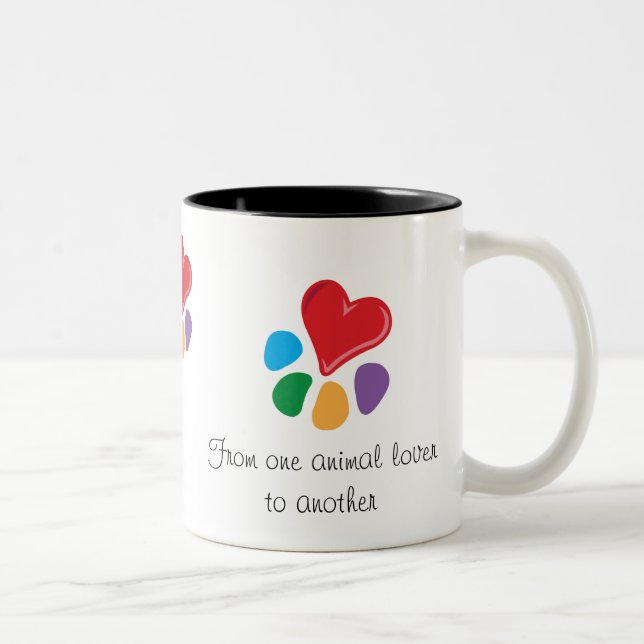 Heart-Paw_"From one animal lover" Valentine's Two-Tone Coffee Mug (Right)