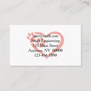 Heart paw in red - Choose background color Business Card