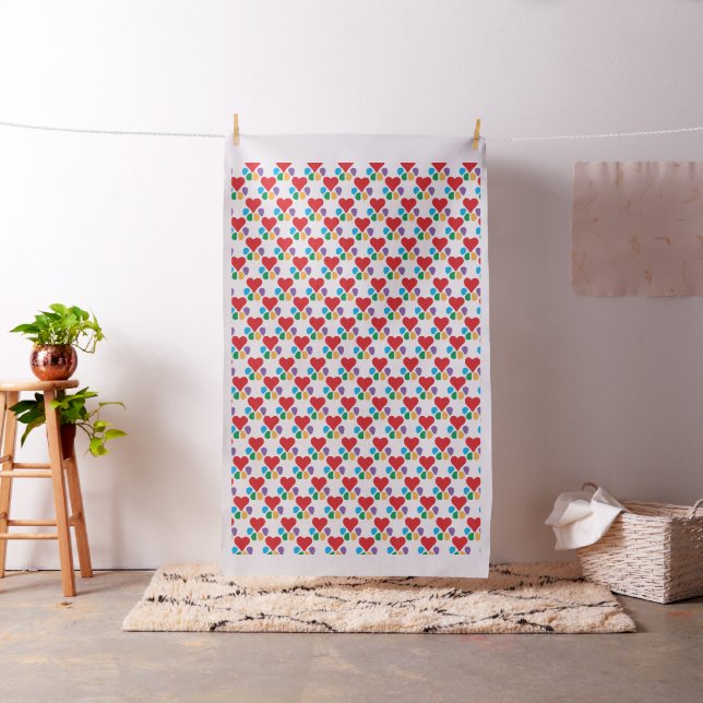 Heart-Paw Pattern Footprints Decorate With Love! Fabric (In Situ)