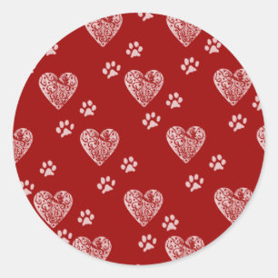 Heart Paw Print Stickers