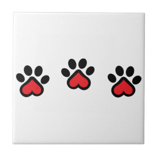 Heart Paw Prints Tile