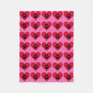 Heart Paws Fleece Blanket