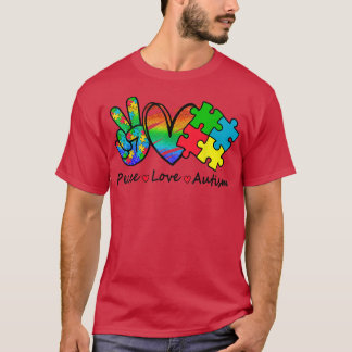 Heart Peace Love Acceptance Autism Mental Health A T-Shirt