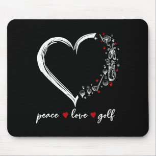 Heart Peace Love Golf Player Srt Lovers Outfit Wom Mouse Mat