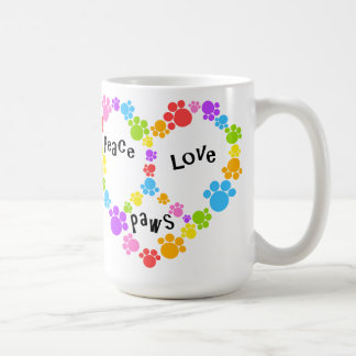 heart peace sign mug! Paw prints! Coffee Mug