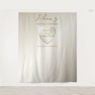 Heart Pearls Prosecco Bridal Shower Chic Backdrop Tapestry