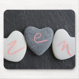 Heart pebbles Zen Mouse Mat