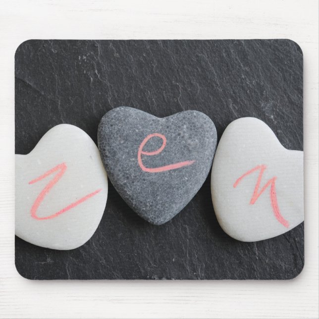 Heart pebbles Zen Mouse Mat (Front)