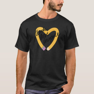Heart Pencil Teach Love Inspire  Teacher Back To S T-Shirt