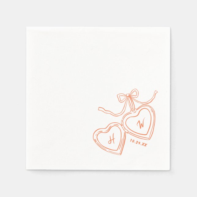 Heart Pendant Fun Wedding Engagement Party Napkin (Front)
