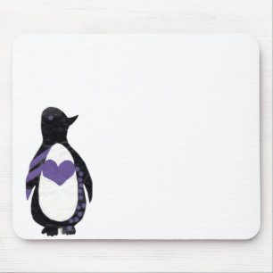 Heart Penguin Mouse Mat