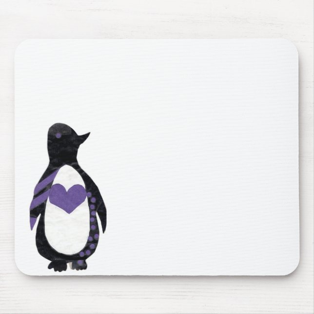 Heart Penguin Mouse Mat (Front)