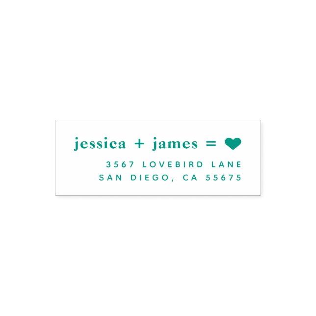 Heart Personalised Modern Engagement or Wedding Self-inking Stamp (Design)