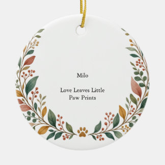 Heart Pet Botanical Ceramic Circle Tree Decoration
