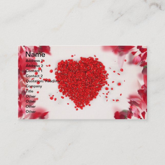 Heart Petals Business Card (Front)