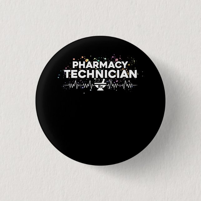 Heart Pharmacy Technician Pharmacist Pharmacy Tech 3 Cm Round Badge (Front)