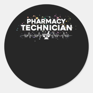 Heart Pharmacy Technician Pharmacist Pharmacy Tech Classic Round Sticker