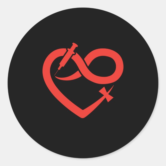 Heart Phlebotomy Syringe Phlebotomist Blood Gift Classic Round Sticker (Front)