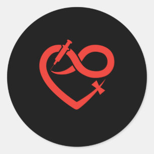 Heart Phlebotomy Syringe Phlebotomist Blood Gift Classic Round Sticker