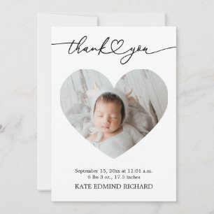 Heart Photo Baby  Newborn Birth Announcement 