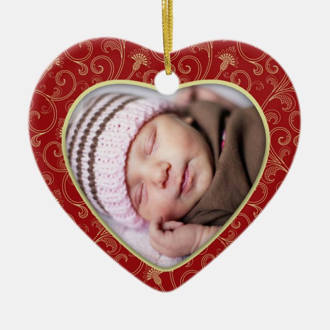 Heart Photo Christmas Ornament (Front)