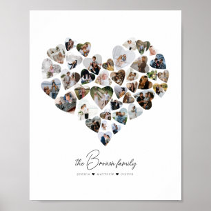 Heart Photo Collage 39 Photos Valentine's Day Poster