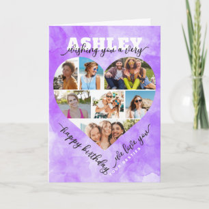 Heart Photo Collage Birthday Card – Loving Group G