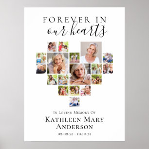 Heart Photo Collage Funeral Welcome Sign
