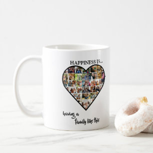Heart Photo Collage Happiness is Having a Family Coffee Mug