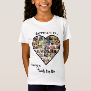 Heart Photo Collage   Happiness is Having a Family T-Shirt