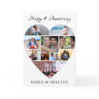 Heart Photo Collage Script Anniversary Card