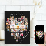 Heart Photo Collage Script Name Birthday Card<br><div class="desc">Say Happy Birthday with a love heart photo collage, personalised birthday card. The photo template is set up for you to add your pictures, working in rows from top to bottom. The photo collage holds 29 photos which are displayed in a mix of portrait, landscape and square / instagram formats....</div>