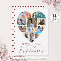 Heart Photo Collage Valentines Day Custom Text