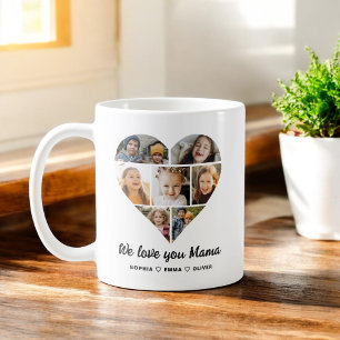 Heart Photo Collage We Love You Mama Coffee Mug