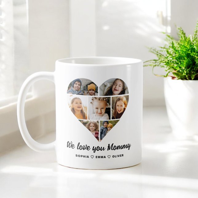 Heart Photo Collage We Love You Mummy Coffee Mug (Creator Uploaded)