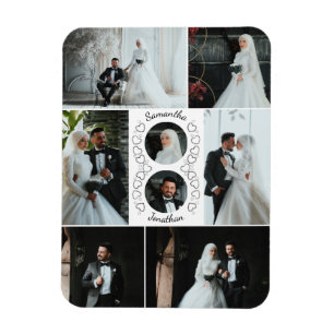 Heart Photo Collage wedding Keepsake Magnet