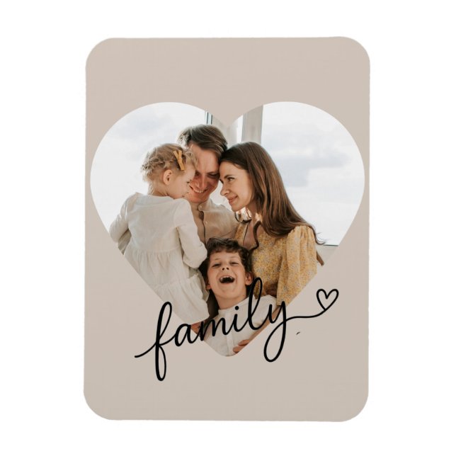 Heart Photo Family Personalised  Magnet (Vertical)